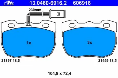 Комплект тормозных колодок, дисковый тормоз ATE купить