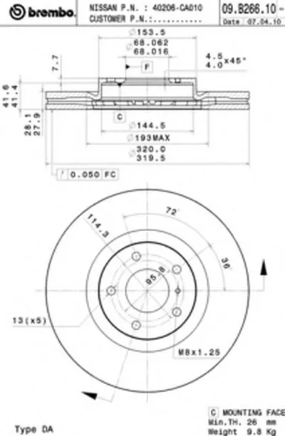 Тормозной диск COATED DISC LINE BREMBO купить