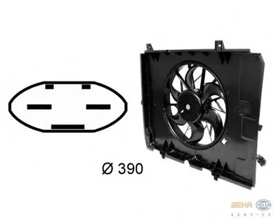 Вентилятор, охлаждение двигателя BEHR HELLA SERVICE купить