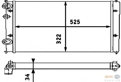 Радиатор, охлаждение двигателя BEHR HELLA SERVICE купить