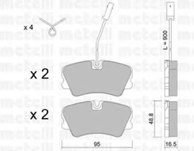 Комплект тормозных колодок, дисковый тормоз METELLI купить