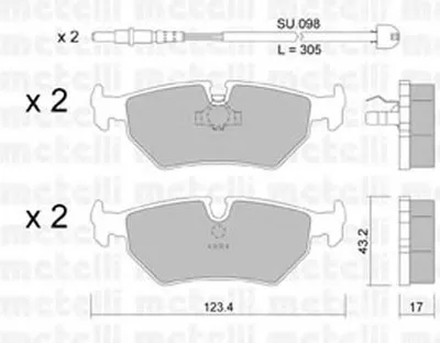 Комплект тормозных колодок, дисковый тормоз METELLI купить
