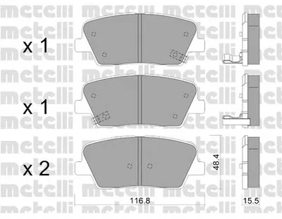 Комплект тормозных колодок, дисковый тормоз METELLI купить