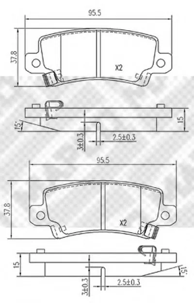 Комплект тормозных колодок, дисковый тормоз MAPCO купить