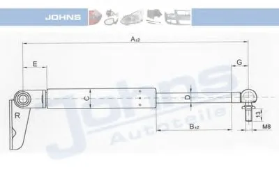 Газовая пружина, крышка багажник JOHNS купить