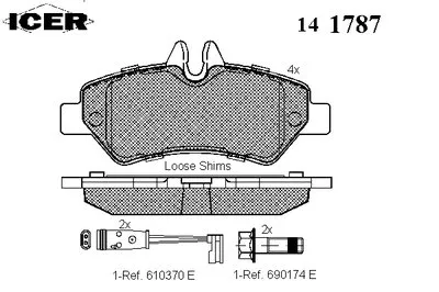 Комплект тормозных колодок, дисковый тормоз ICER купить