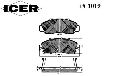 Комплект тормозных колодок, дисковый тормоз ICER купить