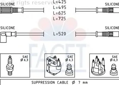 Комплект проводов зажигания FACET купить