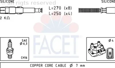 Комплект проводов зажигания FACET купить