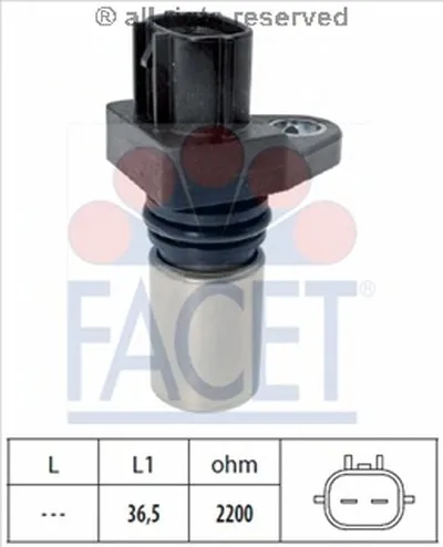 Датчик импульсов; Датчик импульсов, маховик; Датчик, положение распределительного вала FACET купить