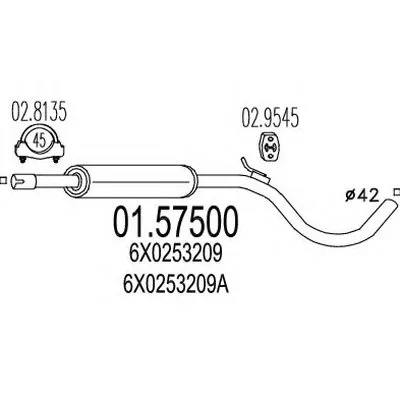 Средний глушитель выхлопных газов MTS купить