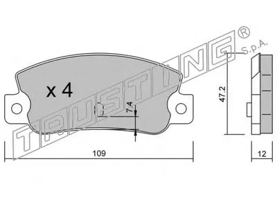 Комплект тормозных колодок, дисковый тормоз TRUSTING купить