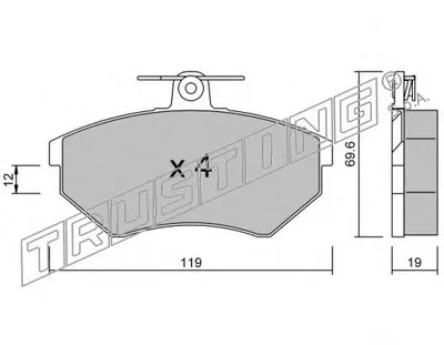 Комплект тормозных колодок, дисковый тормоз TRUSTING купить