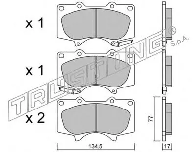 Комплект тормозных колодок, дисковый тормоз TRUSTING купить