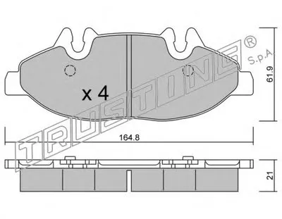 Комплект тормозных колодок, дисковый тормоз TRUSTING купить