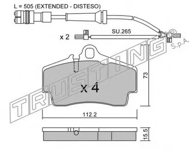 Комплект тормозных колодок, дисковый тормоз TRUSTING купить