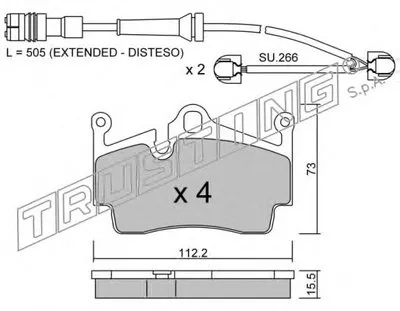 Комплект тормозных колодок, дисковый тормоз TRUSTING купить