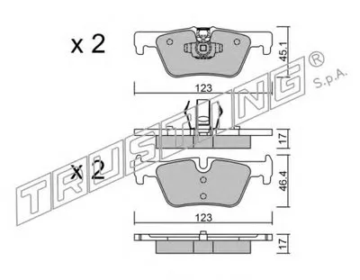 Комплект тормозных колодок, дисковый тормоз TRUSTING купить