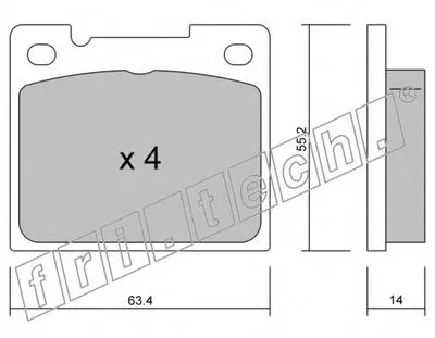 Комплект тормозных колодок, дисковый тормоз fri.tech. купить