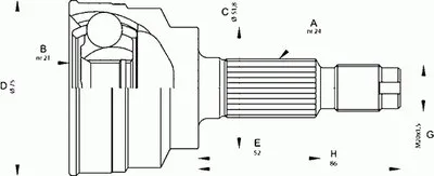 Шарнирный комплект, приводной вал SPIN OPEN PARTS купить