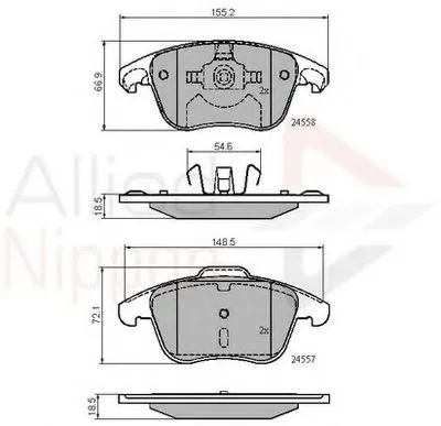 Комплект тормозных колодок, дисковый тормоз ANL Braking COMLINE купить