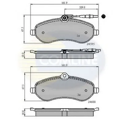 Комплект тормозных колодок, дисковый тормоз Comline COMLINE купить