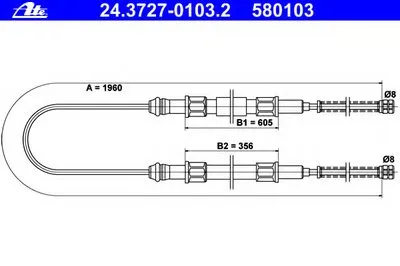 Трос, стояночная тормозная система ATE купить
