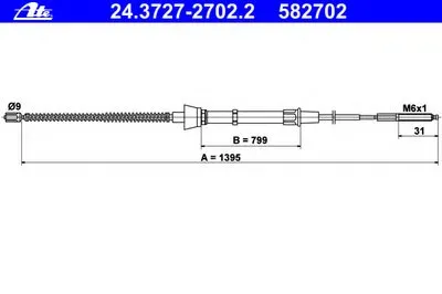 Трос, стояночная тормозная система ATE купить