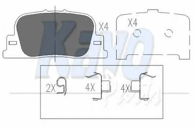 Комплект тормозных колодок, дисковый тормоз KAVO PARTS купить