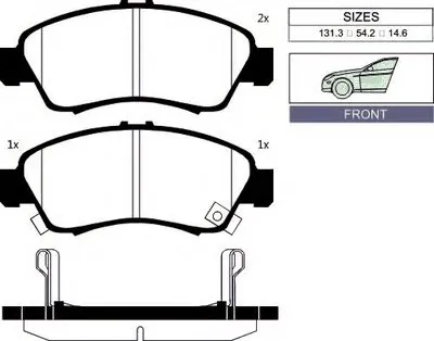 Комплект тормозных колодок, дисковый тормоз Front brake pads for HONDA GOODWILL купить