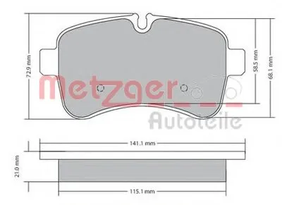 Комплект тормозных колодок, дисковый тормоз METZGER купить