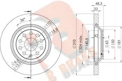 Тормозной диск R BRAKE купить