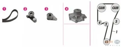 Водяной насос + комплект зубчатого ремня BEHR HELLA SERVICE HELLA купить