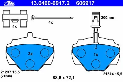 Комплект тормозных колодок, дисковый тормоз ATE купить