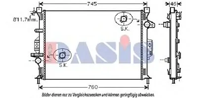 Радиатор, охлаждение двигателя AKS DASIS купить