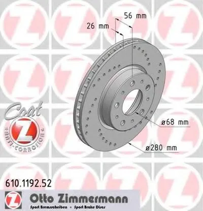Тормозной диск SPORT BRAKE DISC COAT Z ZIMMERMANN купить