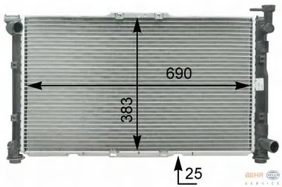 Радиатор, охлаждение двигателя BEHR HELLA SERVICE купить