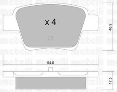 Комплект тормозных колодок, дисковый тормоз METELLI купить