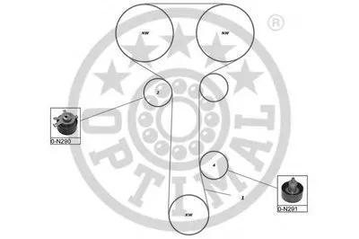 Комплект ремня ГРМ OPTIMAL купить