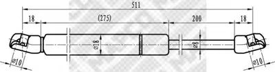 Газовая пружина, крышка багажник MAPCO купить
