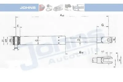 Газовая пружина, крышка багажник JOHNS купить
