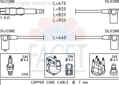 Комплект проводов зажигания FACET купить