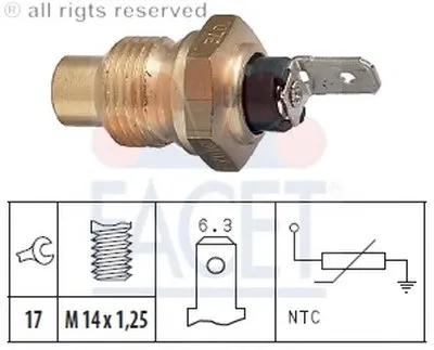 Датчик, температура охлаждающей жидкости; Датчик, температура охлаждающей жидкости; Датчик, температура охлаждающей жидкости FACET купить