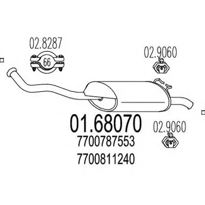 Глушитель выхлопных газов конечный MTS купить