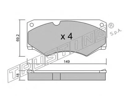 Комплект тормозных колодок, дисковый тормоз TRUSTING купить