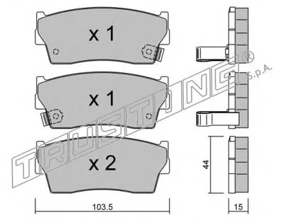 Комплект тормозных колодок, дисковый тормоз TRUSTING купить