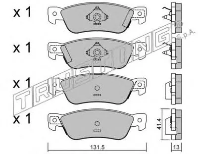 Комплект тормозных колодок, дисковый тормоз TRUSTING купить
