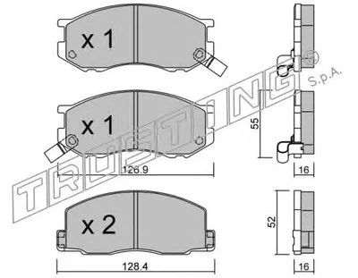 Комплект тормозных колодок, дисковый тормоз TRUSTING купить