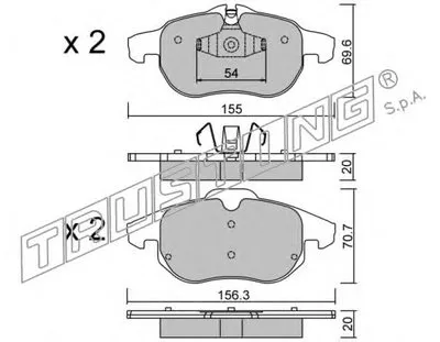 Комплект тормозных колодок, дисковый тормоз TRUSTING купить