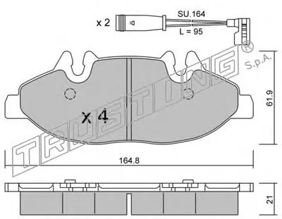 Комплект тормозных колодок, дисковый тормоз TRUSTING купить
